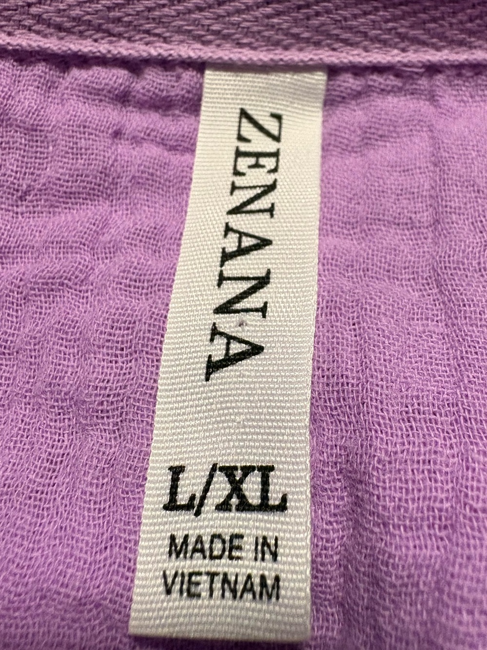 ZENANA Lilac Gauze Relaxed Fit Babydoll 100% Cotton Top - L/XL - Picture 8 of 10